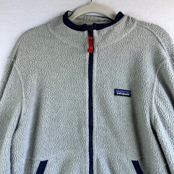 Patagonia Jacket Mens Medium Oatmeal Gray Shearling Zip Camping Outdoors Active - Picture 3 of 12
